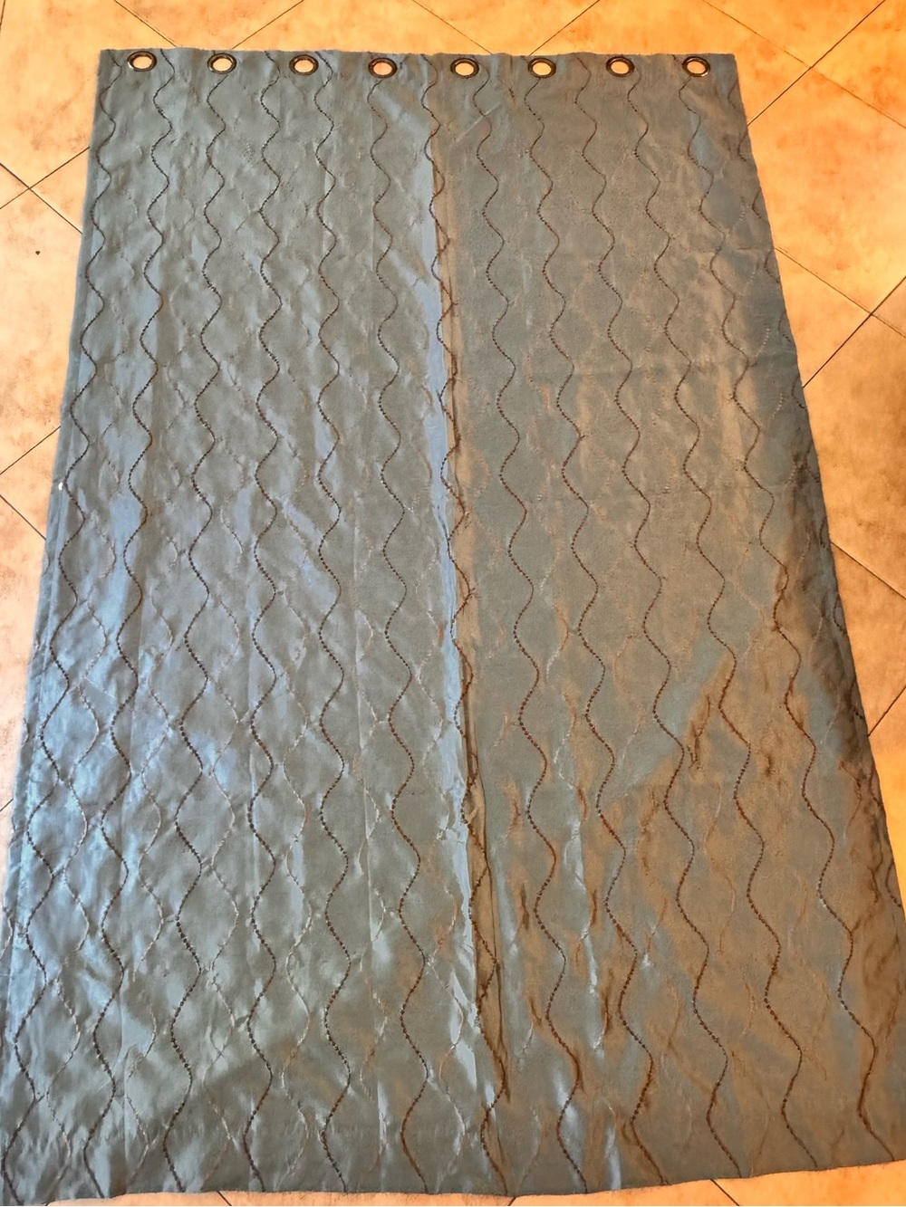 (3) Dusty Blue Curtain Panel with Grommets